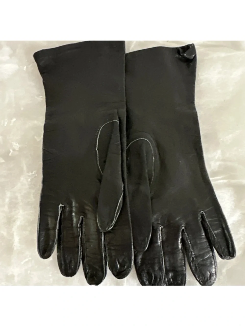 VINTAGE BLACK LEATHER GLOVES 7.5 MADE IN ITALY